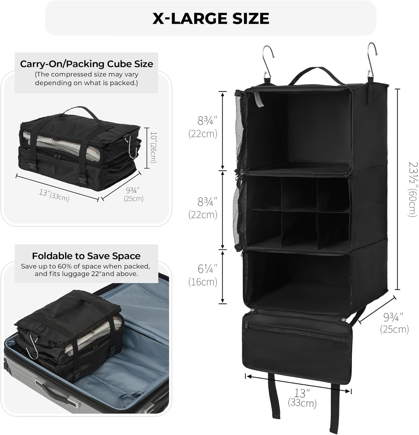 Hanging Compression Packing Cubes