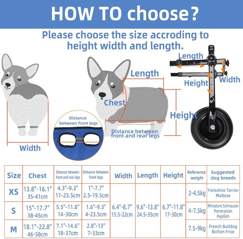 Adjustable Dog Wheelchair Aid