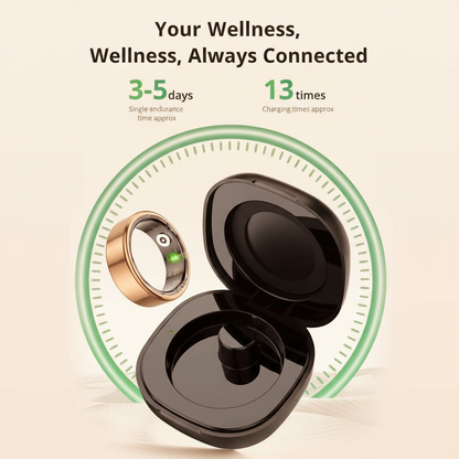 Smart Fitness Tracking Ring for Men & Women - Heart Rate, Sleep, Blood Oxygen, Steps, Charging Case