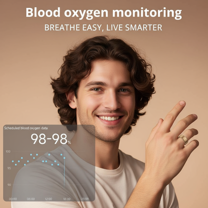 Smart Fitness Tracking Ring for Men & Women - Heart Rate, Sleep, Blood Oxygen, Steps, Charging Case